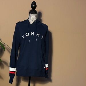 Tommy Hilfiger Dark Blue Hoodie with Red and White Details
